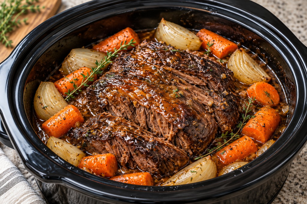 Slow Cooker Pot Roast with Carrots and Onions