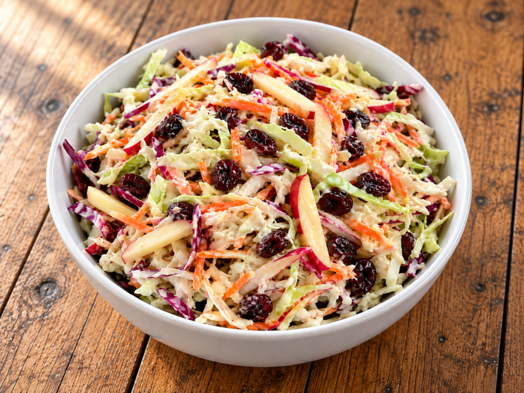 Easy cranberry apple coleslaw