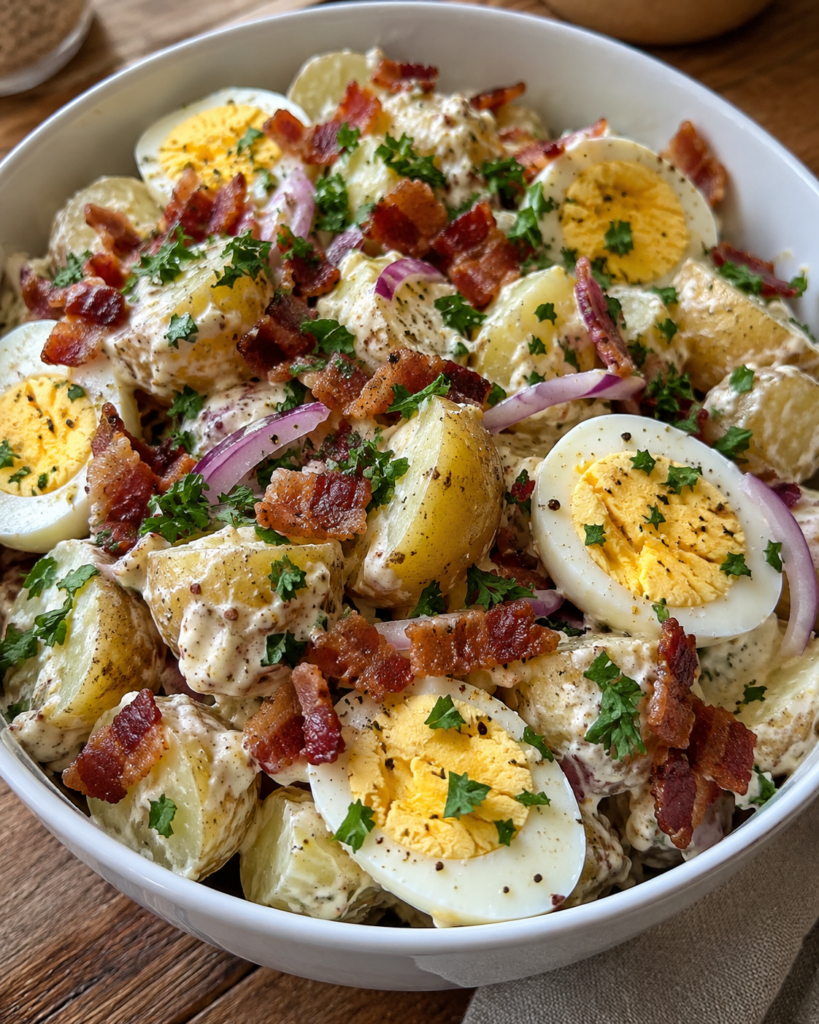 Creamy Bacon Egg Potato Salad