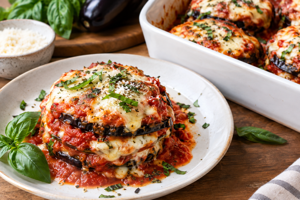Baked Eggplant Parmesan Stacks