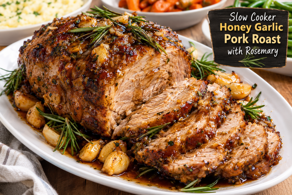Slow Cooker Honey Garlic Pork Roast with Rosemary